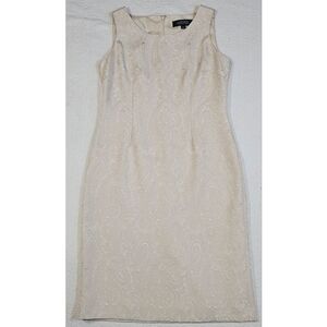 Vintage Kasper Ivory Jacquard/Brocade Dress